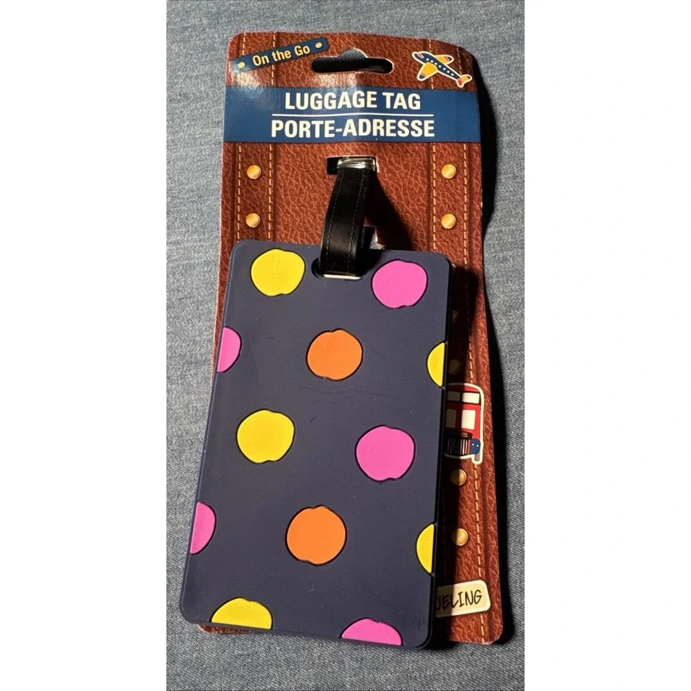 Colorful Polka Dot Silicone Luggage Tag Travel Suitcase Bag ID Tag New